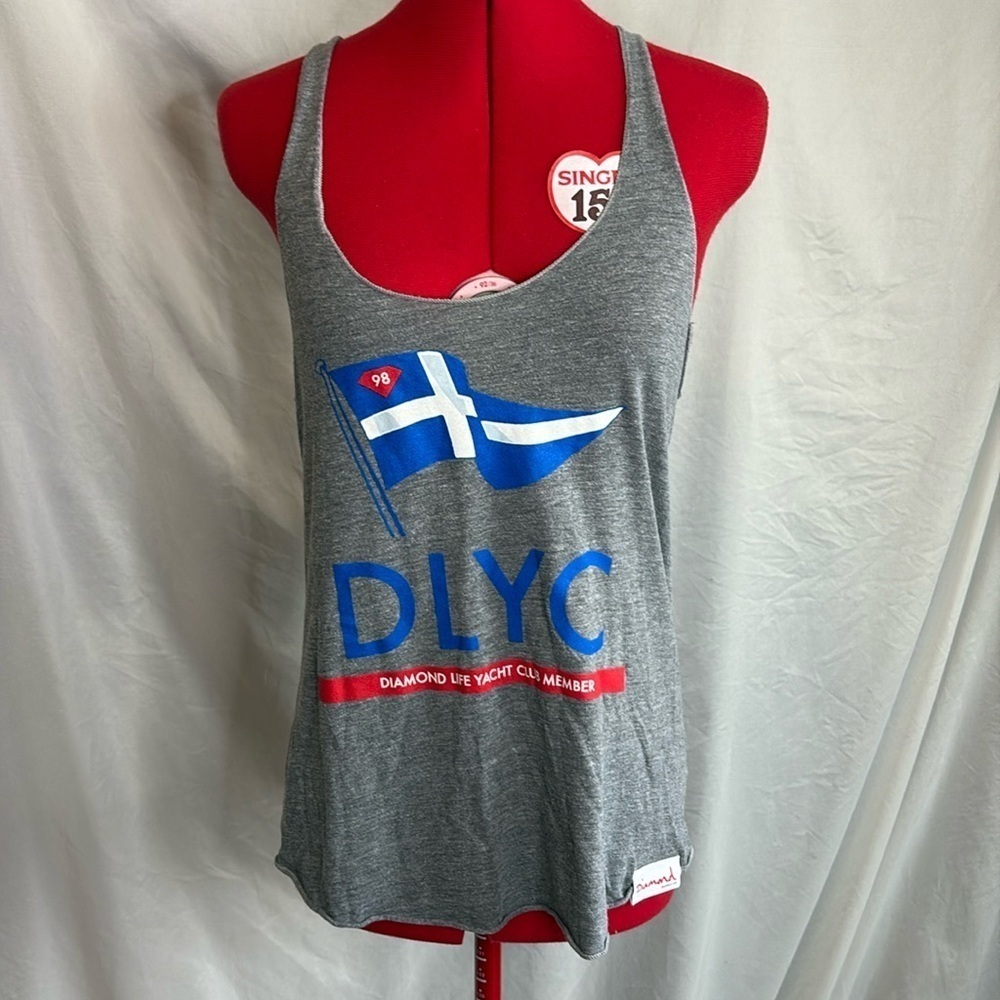 LL05 Diamond supply co raw hem tank top